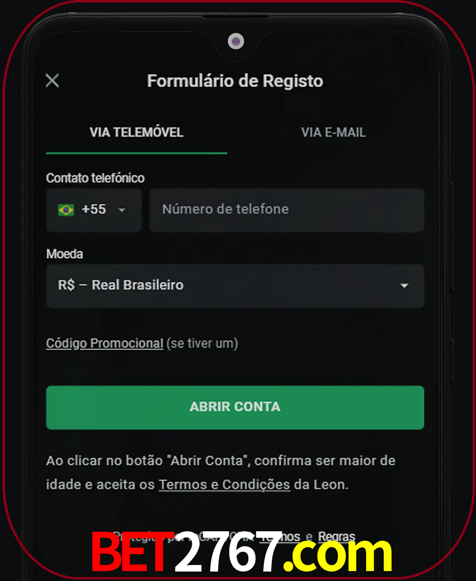 Abra o aplicativo e inicie o processo de registro.