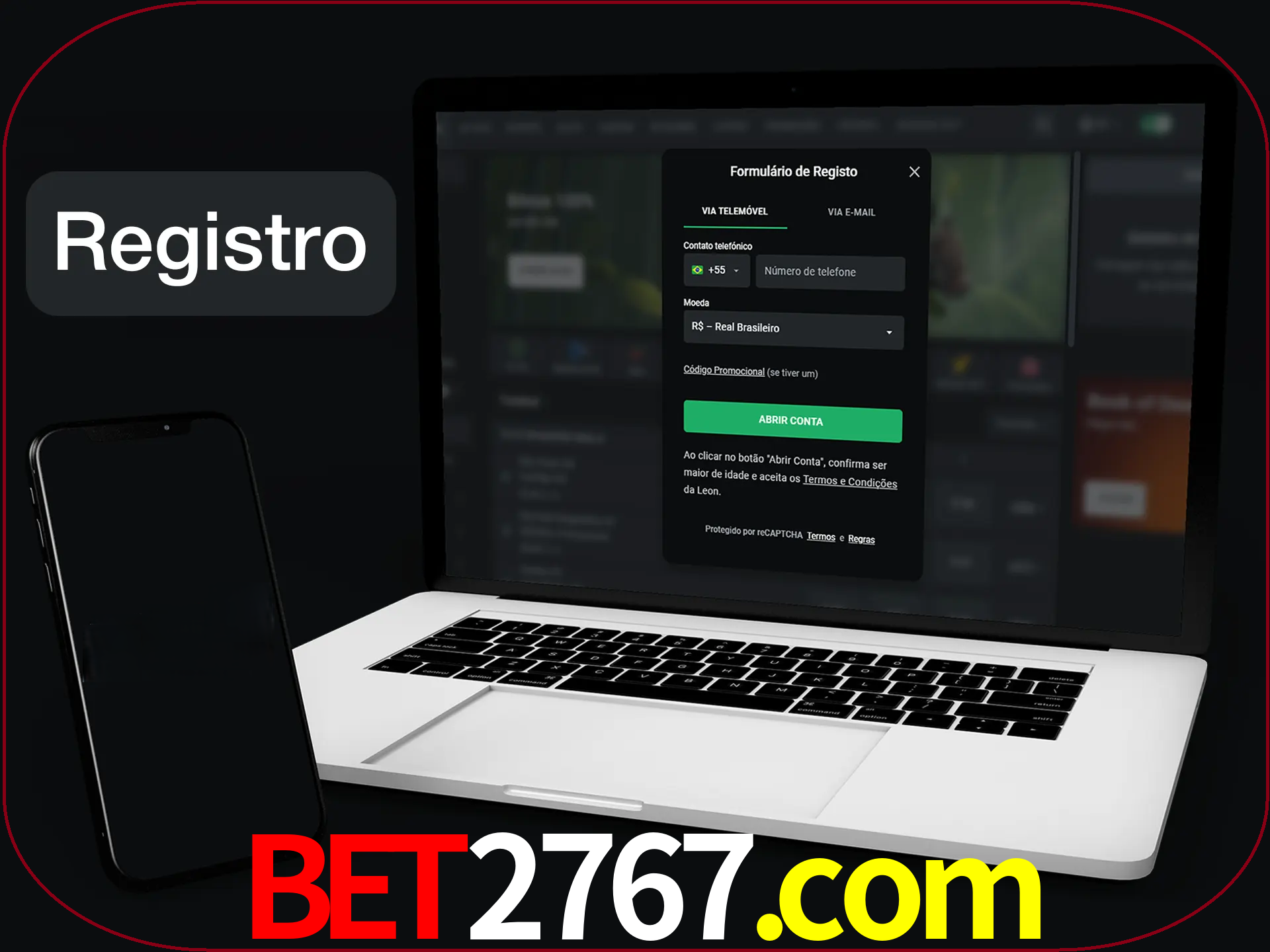 O registro na LeonBet é simples.