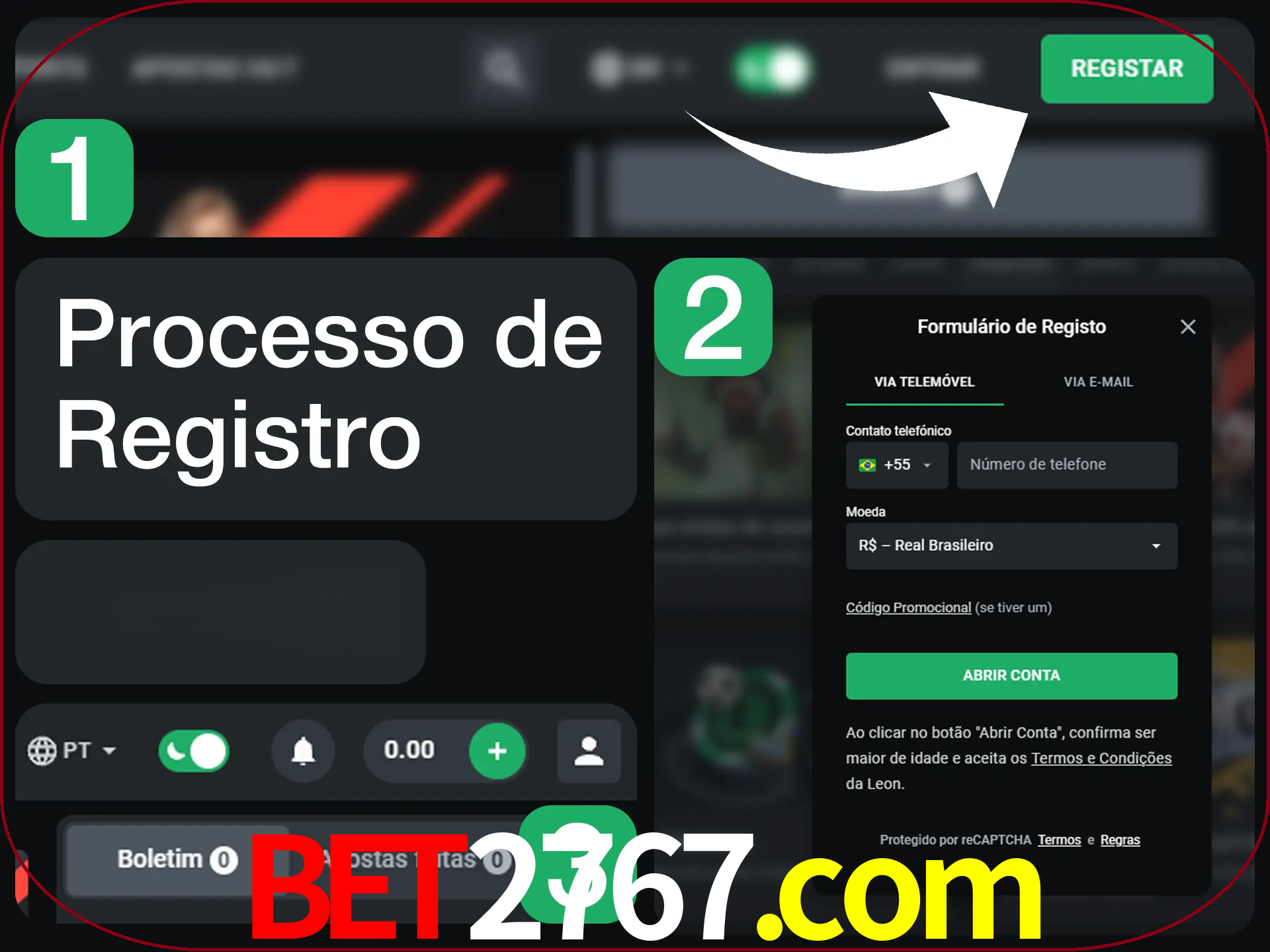O processo de registro na LeonBet é simples.